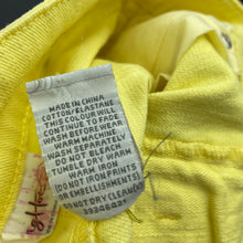 Load image into Gallery viewer, Girls Piping Hot, yellow stretch denim skirt, W: 63cm, L: 26cm, EUC, size 7,  
