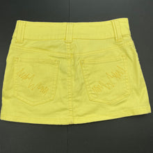 Load image into Gallery viewer, Girls Piping Hot, yellow stretch denim skirt, W: 63cm, L: 26cm, EUC, size 7,  
