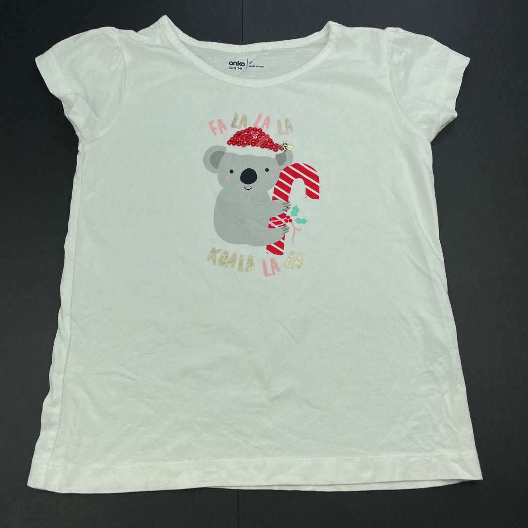 Girls Anko, cotton Christmas t-shirt / top, EUC, size 9,  