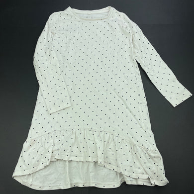 Girls Kids & Co, cotton long sleeve casual dress, FUC, size 6, L: 58cm at front