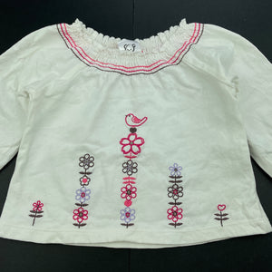 Girls Target, embroidered cotton long sleeve top, FUC, size 00,  