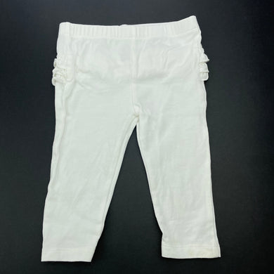 Girls Tiny Little Wonders, white ruffle leggings / bottoms, FUC, size 00,  