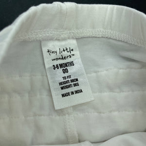 Girls Tiny Little Wonders, white ruffle leggings / bottoms, FUC, size 00,  