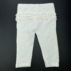 Girls Tiny Little Wonders, white ruffle leggings / bottoms, FUC, size 00,  