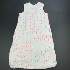 Girls TheKidStore, white & pink stretch cotton sleeping bag, light mark on front, no Tog rating, FUC, size 0,  