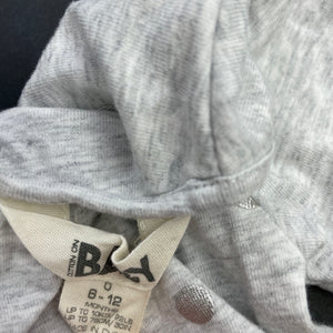 Girls Cotton On, grey marle casual long sleeve dress, FUC, size 0, L: 35cm