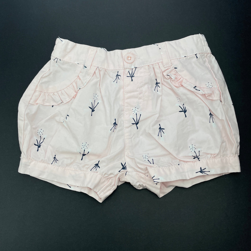 Girls Tiny Little Wonders, lightweight cotton shorts, elasticated, EUC, size 1,  