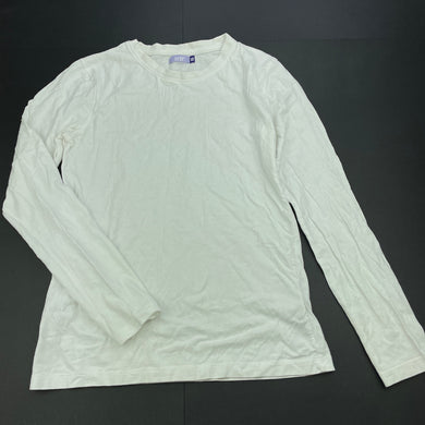 Boys L&D, white cotton long sleeve t-shirt / top, GUC, size 12,  