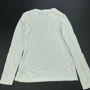 Boys L&D, white cotton long sleeve t-shirt / top, GUC, size 12,  