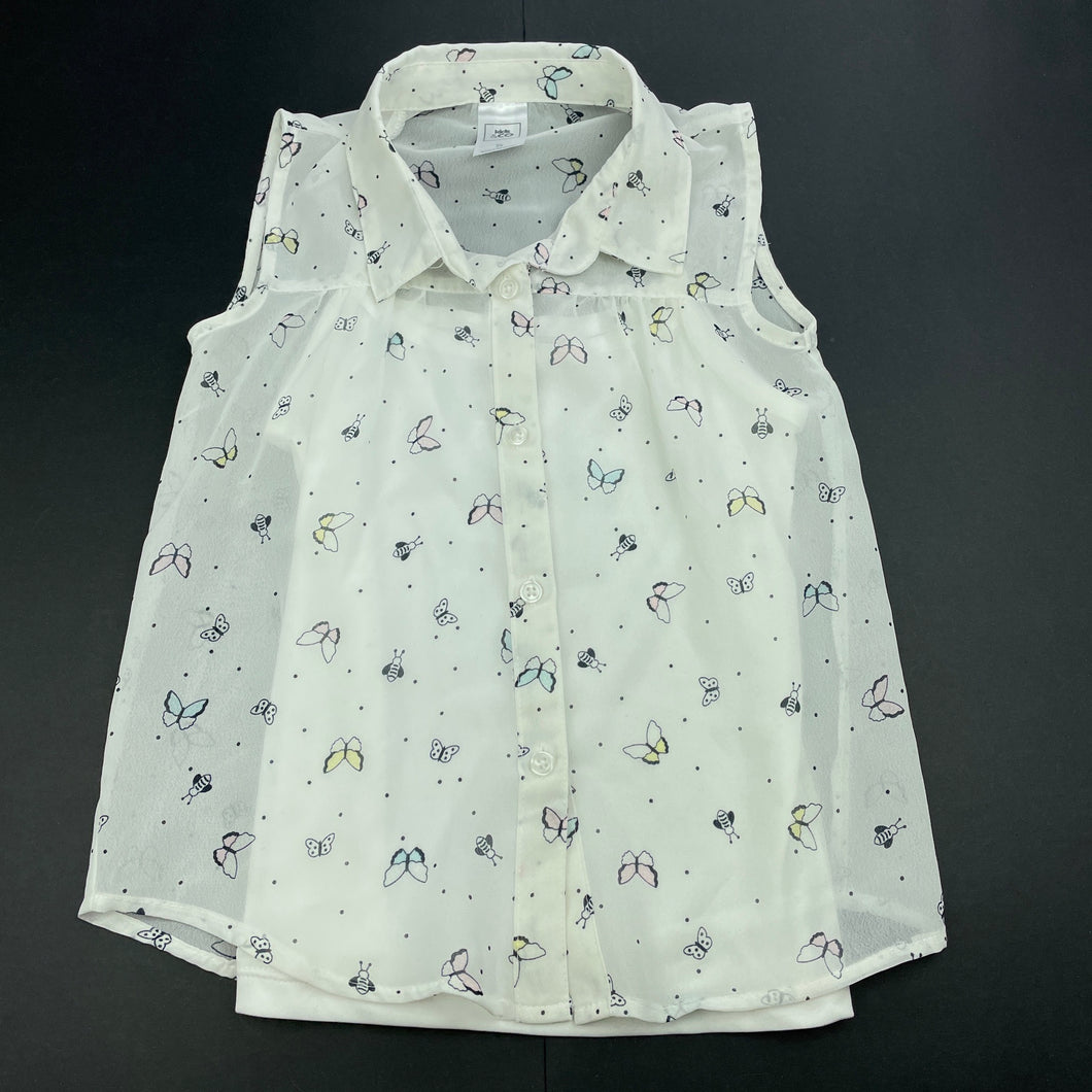 Girls Kids & Co, dual layer lightweight top, butterflies, EUC, size 5,  