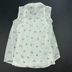 Girls Kids & Co, dual layer lightweight top, butterflies, EUC, size 5,  