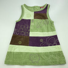 Load image into Gallery viewer, Girls Sprout, embroidered corduroy cotton dress, small mark back neck, FUC, size 1, L: 44cm