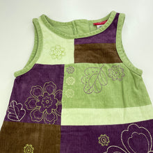 Load image into Gallery viewer, Girls Sprout, embroidered corduroy cotton dress, small mark back neck, FUC, size 1, L: 44cm