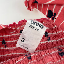 Load image into Gallery viewer, Girls Anko, cotton casual summer dress, GUC, size 3, L: 53cm
