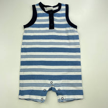 Load image into Gallery viewer, Boys Milky, blue &amp; white stripe romper, FUC, size 0,  