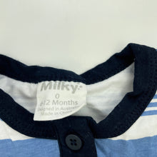 Load image into Gallery viewer, Boys Milky, blue &amp; white stripe romper, FUC, size 0,  