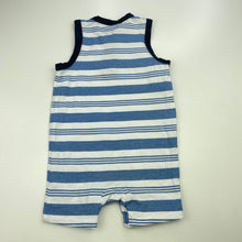 Load image into Gallery viewer, Boys Milky, blue &amp; white stripe romper, FUC, size 0,  