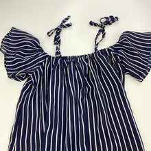 Load image into Gallery viewer, Girls Tian Xinkeer, navy striped lightweight top, EUC, size 7,  