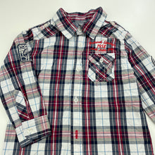 Load image into Gallery viewer, Boys Cotton On, cotton long sleeve shirt, bottom button missing, FUC, size 3,  