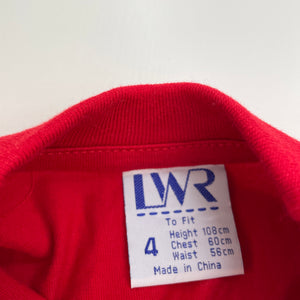 unisex LWR, red cotton t-shirt / top, EUC, size 4,  