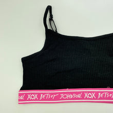 Load image into Gallery viewer, Girls Betsey Johnson, black ribbed cropped top, GUC, size 14,  