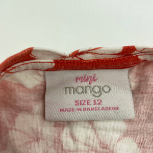 Girls Mango, floral cotton twist front top, FUC, size 12,  