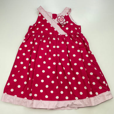 Girls Target, lined pink & white cotton party dress, GUC, size 2, L: 48cm