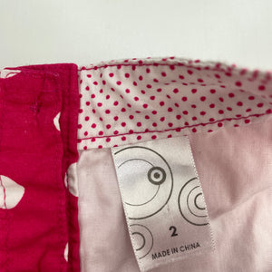 Girls Target, lined pink & white cotton party dress, GUC, size 2, L: 48cm