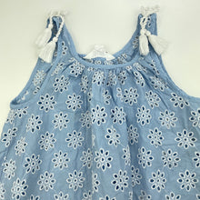 Load image into Gallery viewer, Girls LOLLIDAYS, broderie cotton summer dress, GUC, size 5-6, L: 60cm