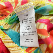 Load image into Gallery viewer, Girls SEAFOLLY, colourful lightweight rayon / silk summer dress, GUC, size 7, L: 67cm