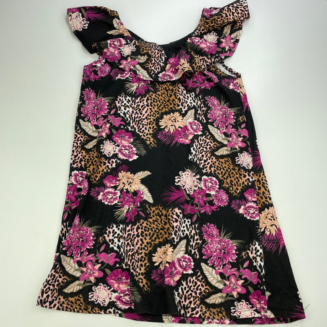 Girls Mango, floral cotton casual dress, FUC, size 10, L: 64cm