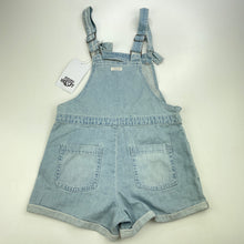 Load image into Gallery viewer, Girls Piping Hot, embroidered denim overalls / shortalls, NEW, size 4,  