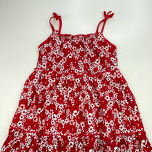 Load image into Gallery viewer, Girls Mango, red floral cotton summer dress, EUC, size 6, L: 68cm