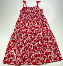 Load image into Gallery viewer, Girls Mango, red floral cotton summer dress, EUC, size 6, L: 68cm