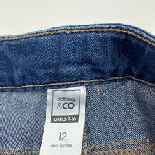 Load image into Gallery viewer, Girls Clothing &amp; Co, stretch denim jean shorts, adjustable, EUC, size 12,  
