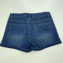 Load image into Gallery viewer, Girls Clothing &amp; Co, stretch denim jean shorts, adjustable, EUC, size 12,  