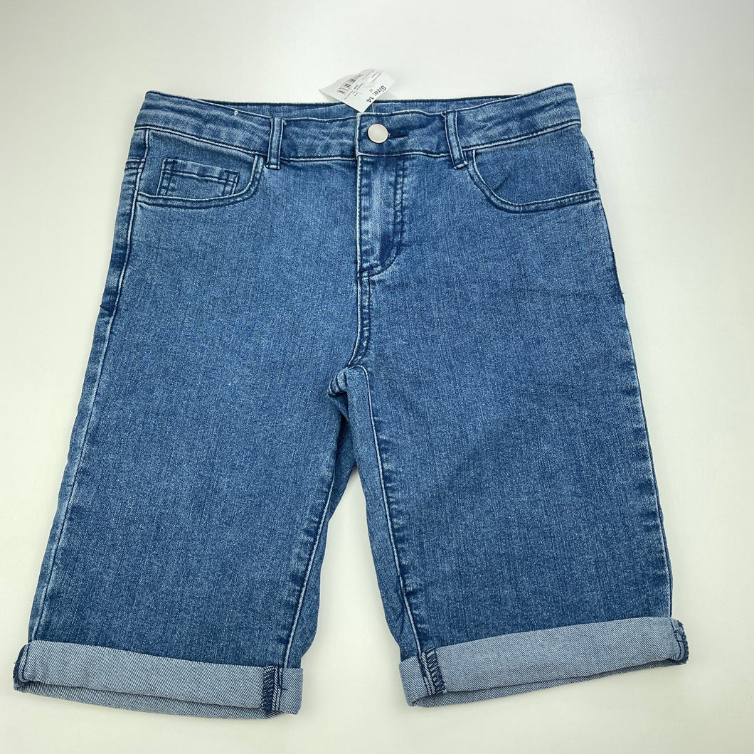 Girls Anko, stretch denim jean shorts, adjustable, NEW, size 14,  