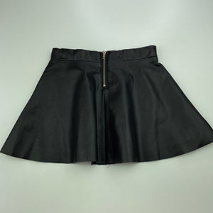 Girls H&M, lined faux leather skirt, adjustable, L: 28cm, EUC, size 5,  