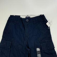 Load image into Gallery viewer, Boys GAP, navy cotton cargo pants, adjustable, Inside leg: 32cm, NEW, size 2,  