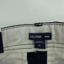 Load image into Gallery viewer, Boys GAP, navy cotton cargo pants, adjustable, Inside leg: 32cm, NEW, size 2,  