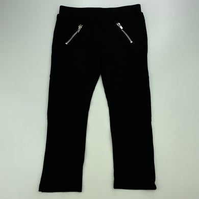 Girls KID, black stretchy pants, elasticated, Inside leg: 35cm, EUC, size 4,  