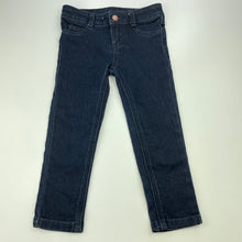 Load image into Gallery viewer, Girls Target, dark stretch denim pants, adjustable, Inside leg: 36cm, EUC, size 3,  