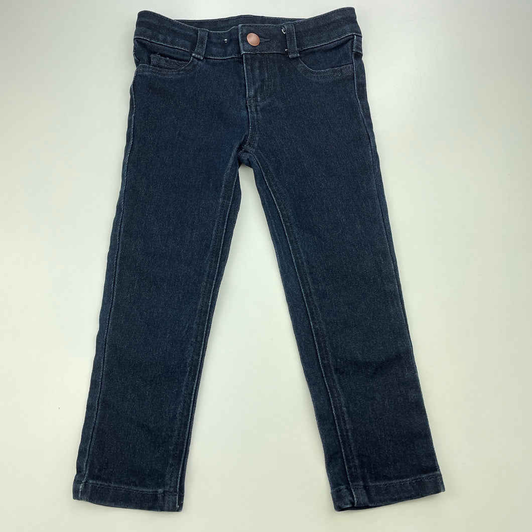 Girls Target, dark stretch denim pants, adjustable, Inside leg: 36cm, EUC, size 3,  