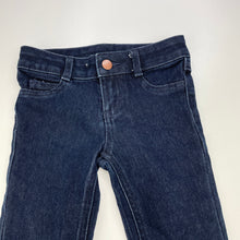 Load image into Gallery viewer, Girls Target, dark stretch denim pants, adjustable, Inside leg: 36cm, EUC, size 3,  