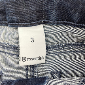 Girls Target, dark stretch denim pants, adjustable, Inside leg: 36cm, EUC, size 3,  