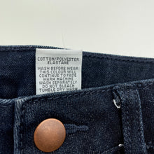 Load image into Gallery viewer, Girls Target, dark stretch denim pants, adjustable, Inside leg: 36cm, EUC, size 3,  