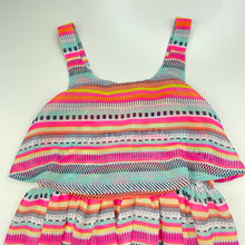 Load image into Gallery viewer, Girls Target, lined lightweight colourful party dress, EUC, size 5, L: 60cm