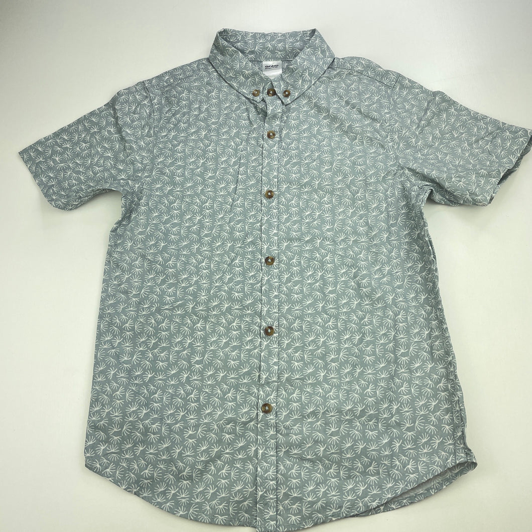 Boys Anko, blue & white cotton short sleeve shirt, GUC, size 7,  