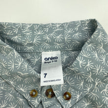 Load image into Gallery viewer, Boys Anko, blue &amp; white cotton short sleeve shirt, GUC, size 7,  
