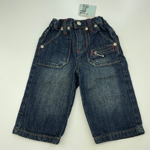 Load image into Gallery viewer, Boys Nuggets, dark denim pants, adjustable, NEW, size 0,  